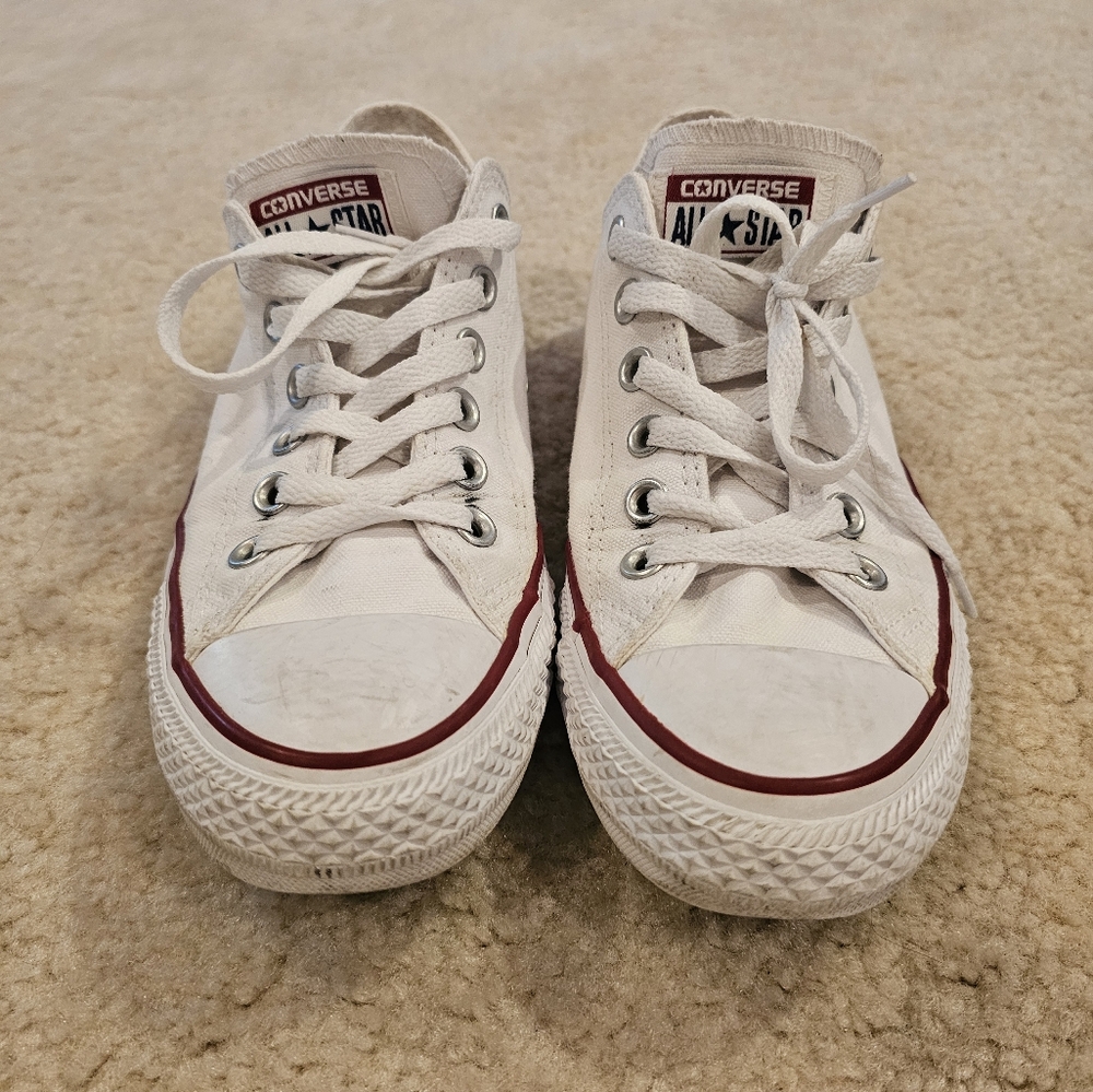 White Low Top Converse All Stars